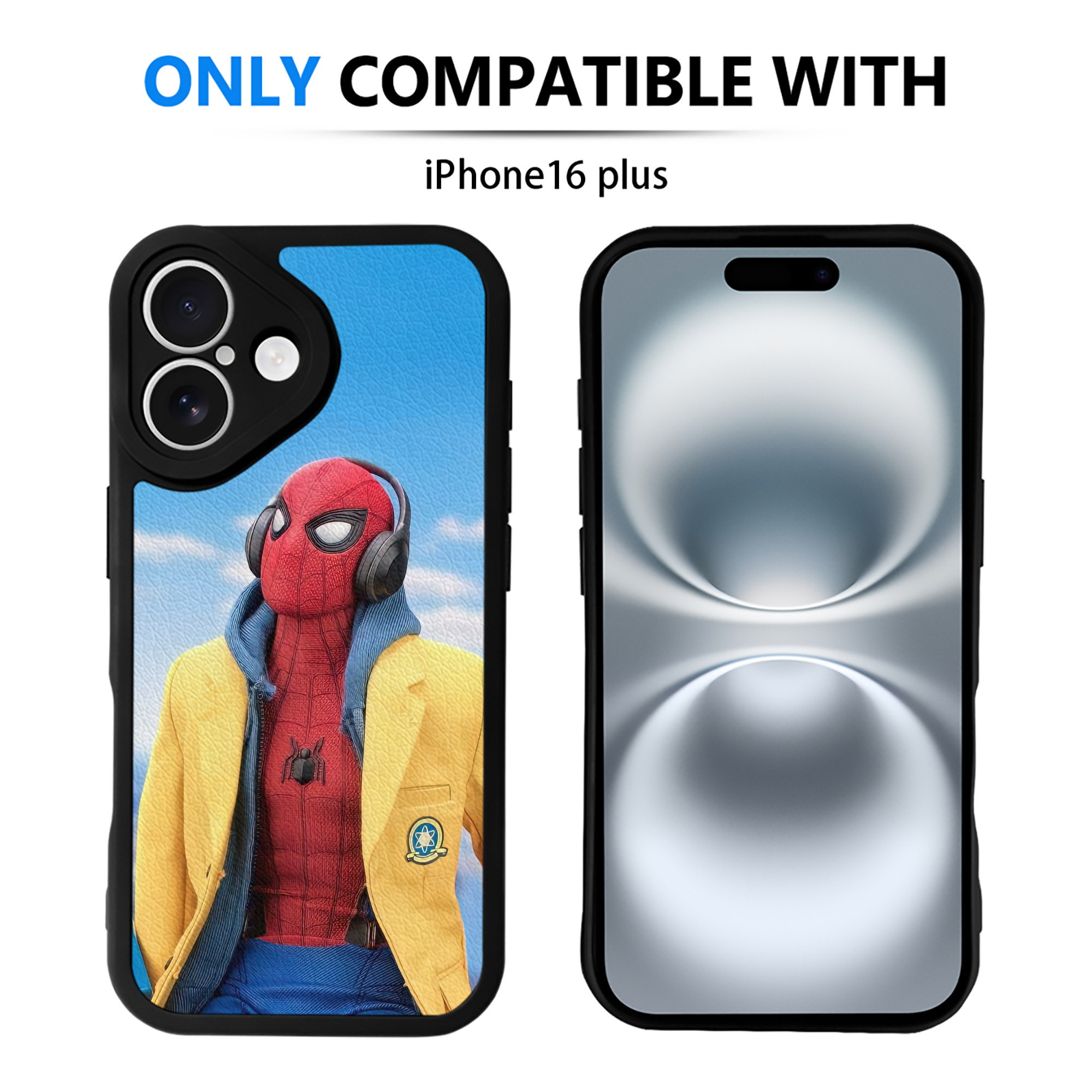 Spider Man スパイダーマン 【iPhone 16シリーズ対応】シリコンスマホケース（レザー調） 材質：シリコン